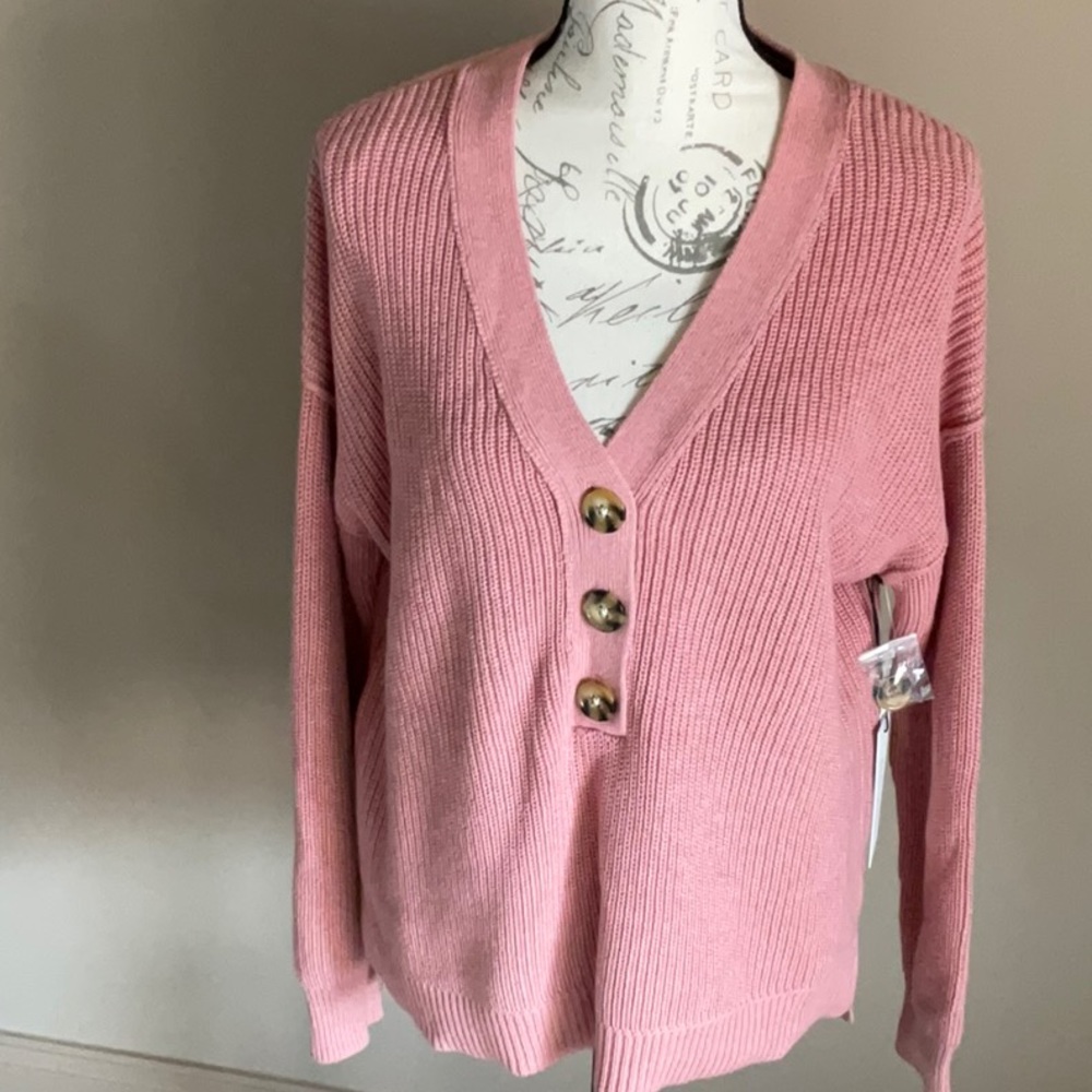 Button front sweater